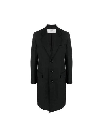 Men's Virgin Wool Single Coat Black - AMI - BALAAN 1