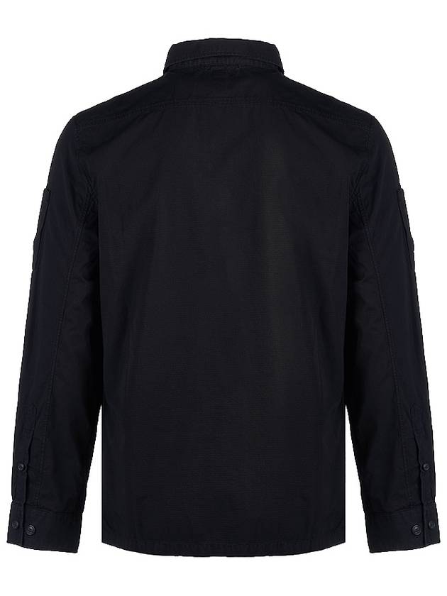 Lens Wappen Ripstop Shirt Zip Up Jacket Black - CP COMPANY - BALAAN 4