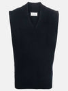 Men's Back Stitch V-Neck Knit Vest Navy - MAISON MARGIELA - BALAAN 2