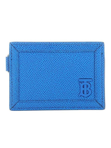 TB Grainy Leather Card Wallet Vivid Blue - BURBERRY - BALAAN 1