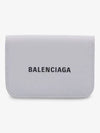 Logo Tripold Leather Half-Wallet Light Grey - BALENCIAGA - BALAAN 1