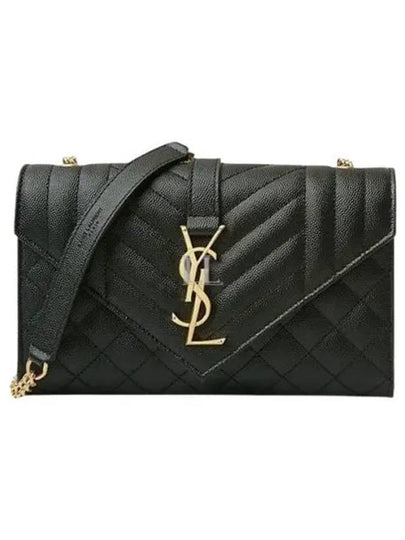 Matelasse Envelope Small Shoulder Bag Black - SAINT LAURENT - BALAAN 2