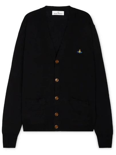 Embroidery Logo Fine Wool Cardigan Black - VIVIENNE WESTWOOD - BALAAN 2