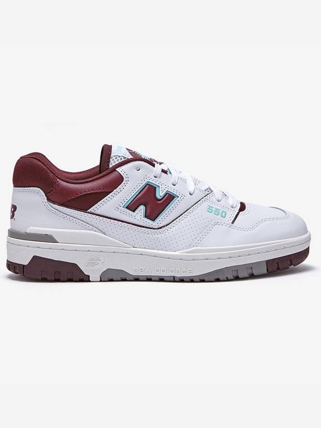 550 Logo Low Top Sneakers White Burgundy - NEW BALANCE - BALAAN 3