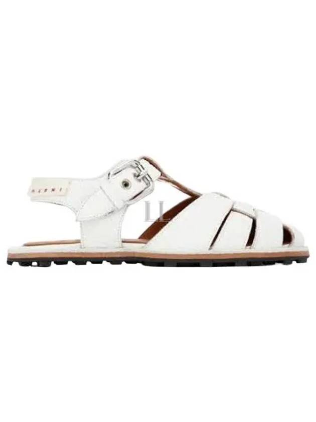 Women's Leather Fisherman Sandals White - MARNI - BALAAN 2