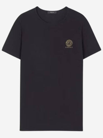 Men's Logo Medusa Cotton Short Sleeve T-Shirt Black - VERSACE - BALAAN 2