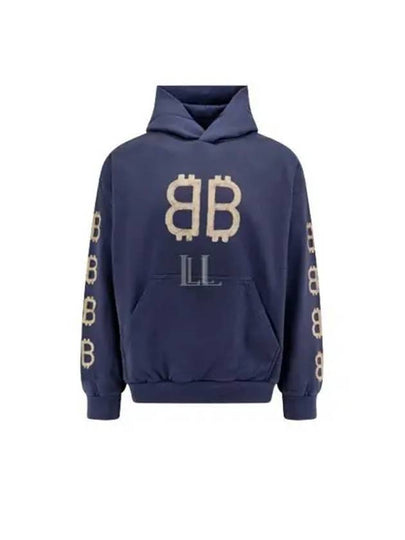 Crypto Medium Fit Hoodie Blue - BALENCIAGA - BALAAN 2