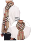 Check Wool Silk Scarf Beige - BURBERRY - BALAAN 3