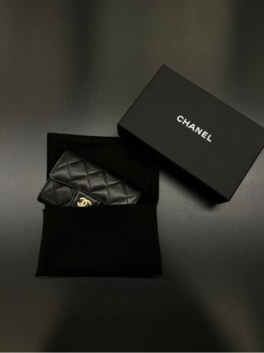 Classic Grained Calfskin Card Wallet Black - CHANEL - BALAAN 2