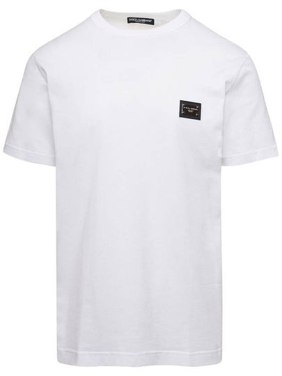 logo patch crew neck cotton short sleeve t-shirt white - DOLCE&GABBANA - BALAAN 2