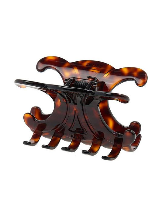 Triomphe Large Hair Clip Dark Havana - CELINE - BALAAN 2