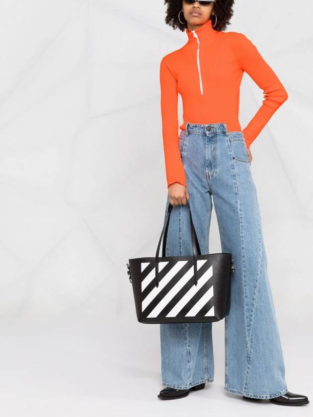 Diagonal Stripe Shopper Bag OWNA142S 21LEA001 1001 - OFF WHITE - BALAAN 3