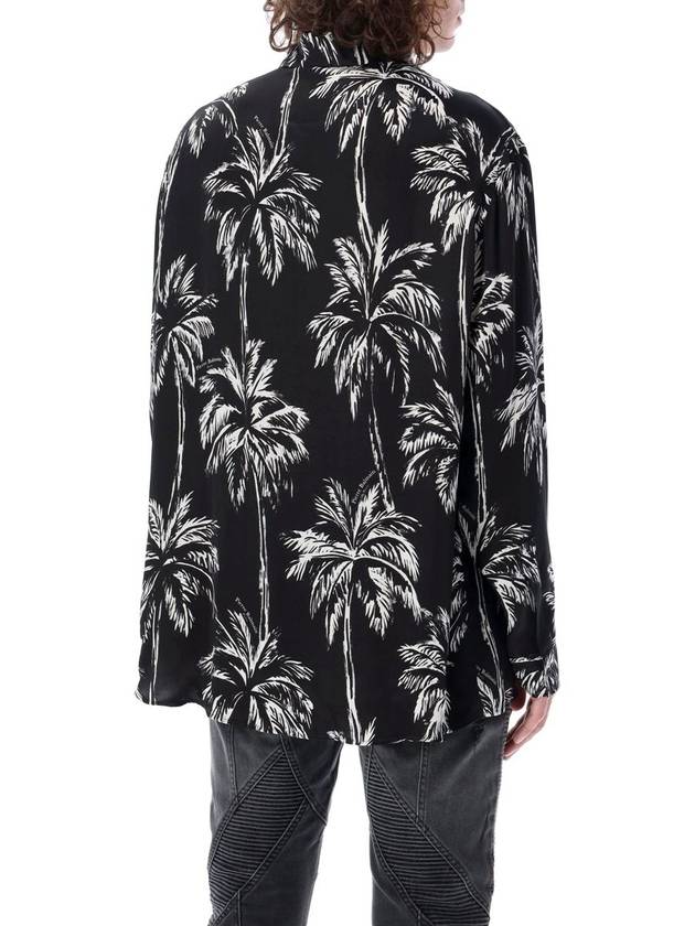 Palm print long sleeve shirt black - BALMAIN - BALAAN 3