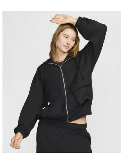 Sportswear Oversized Full Zip French Terry Zip Up Hoodie Black - NIKE - BALAAN 2