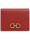 Gancini Compact Half Wallet Red - SALVATORE FERRAGAMO - BALAAN 2