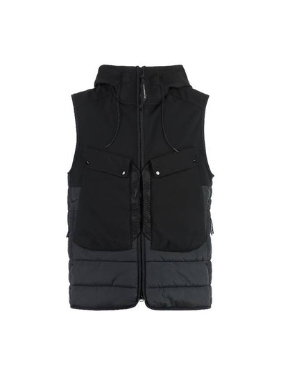 Shell R Mix Goggle Hooded Padded Vest Black - CP COMPANY - BALAAN 2