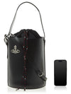 Drawstring Buckle Leather Bucket Bag Black - VIVIENNE WESTWOOD - BALAAN 7