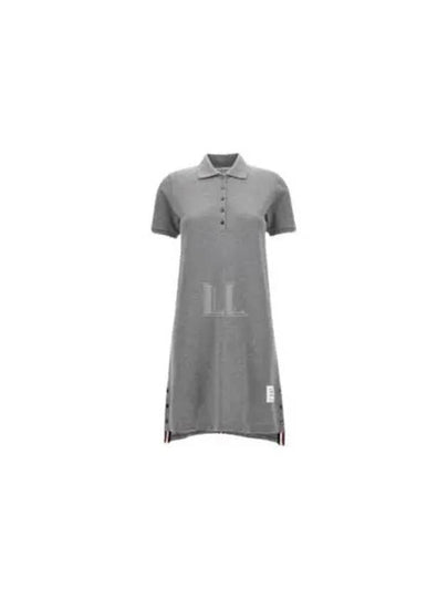 Classic Cotton Pique Center Back Stripe A-Line Short Sleeve Polo Shirt Short Dress Grey - THOM BROWNE - BALAAN 2