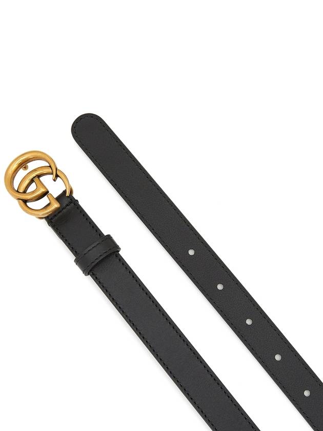 GG Marmont Double Buckle Thin Belt Black - GUCCI - BALAAN 4