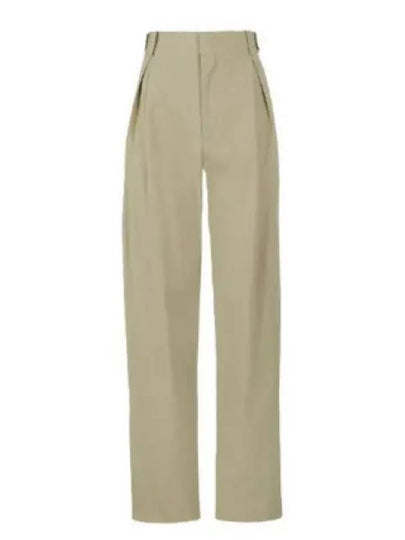 High-waisted Cotton Slacks Beige - BOTTEGA VENETA - BALAAN 2