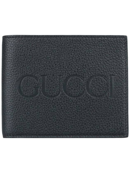 engraved logo bifold wallet black - GUCCI - 2
