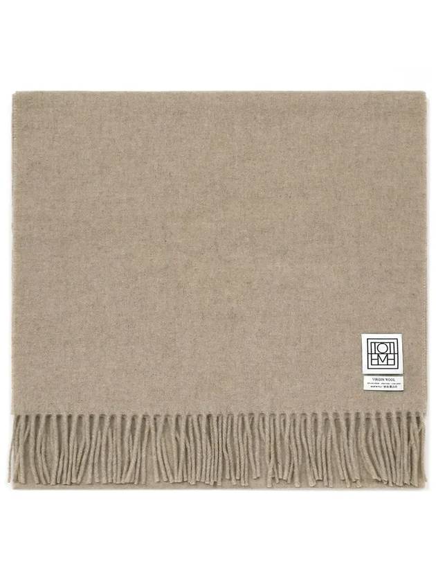 Fringe Edge Knit Muffler Beige - TOTEME - BALAAN 2