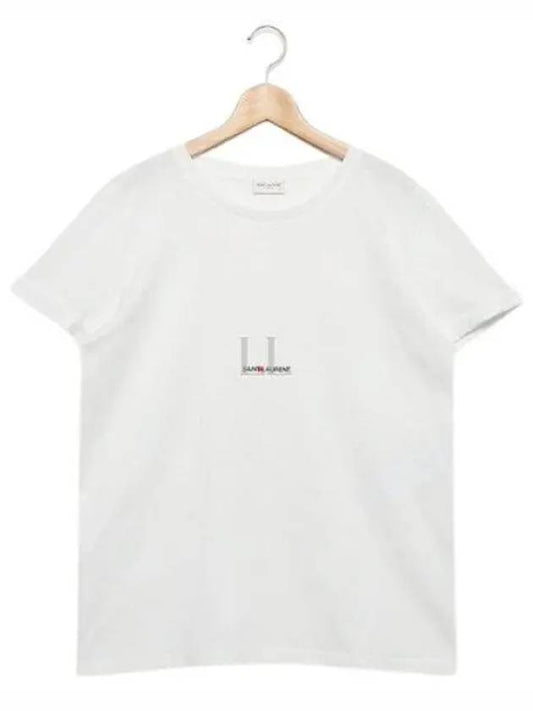 Men's Small Logo Short Sleeve T-Shirt White - SAINT LAURENT - BALAAN 2