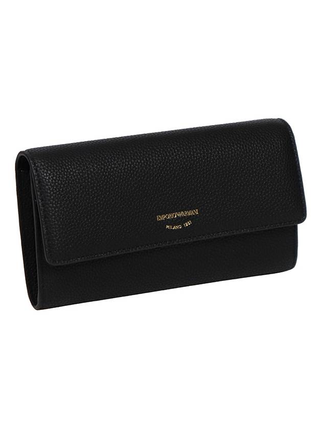 Logo Long Wallet Black - EMPORIO ARMANI - BALAAN.