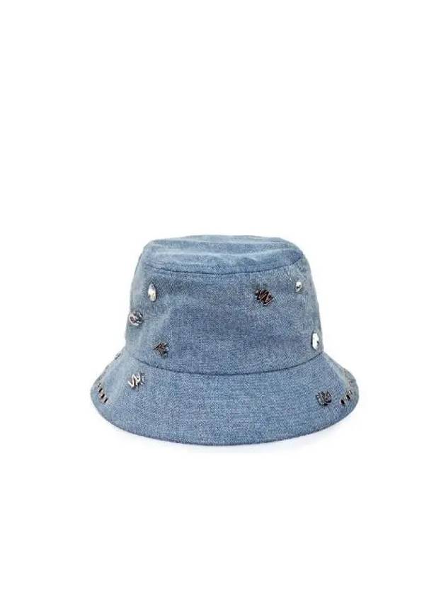 Feng Chen Wang Logo Piercing Denim Bucket Hat FUS15AC27 BLUE - FENG CHEN WANG - BALAAN 3