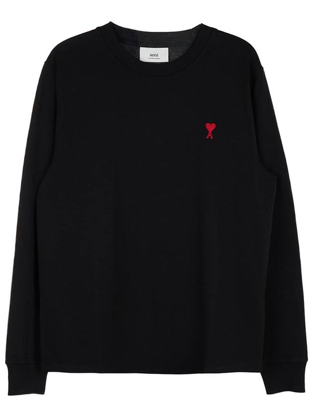 Small Heart Logo Sweatshirt Black - AMI - BALAAN 1