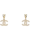 CC logo hoop drop earrings gold - CHANEL - BALAAN 1