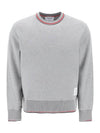 Logo Tab RWB Stripe Trimming Knit Top Grey - THOM BROWNE - BALAAN 1