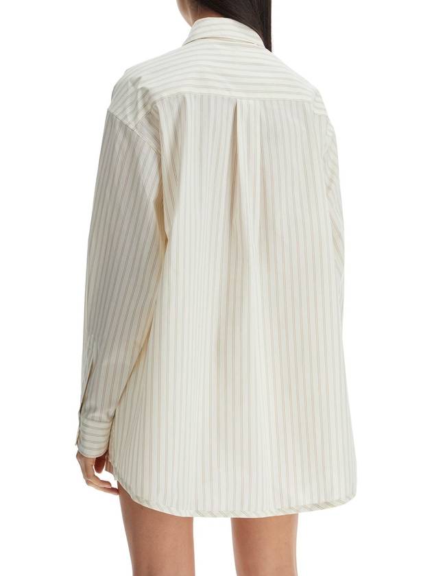 ivory striped cotton top with embroidered logo - MARNI - BALAAN 3