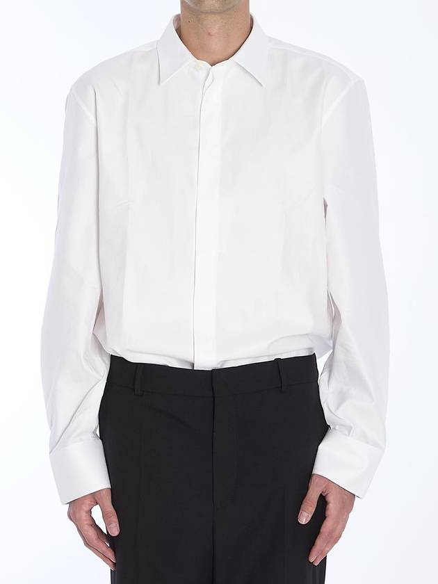 Shirt In Striped Cotton Poplin - SAINT LAURENT - BALAAN 1