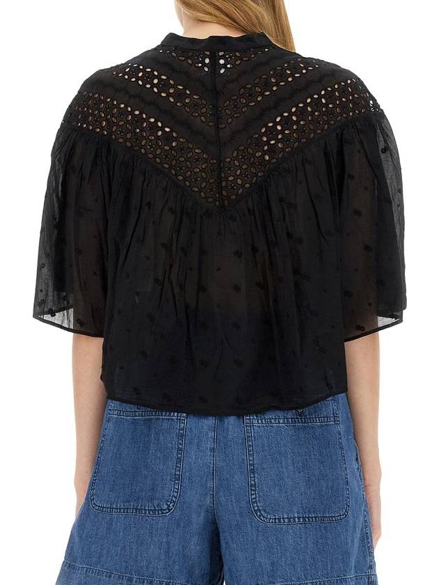 Women's Safi Cotton Shirt Black - ISABEL MARANT ETOILE - BALAAN 4