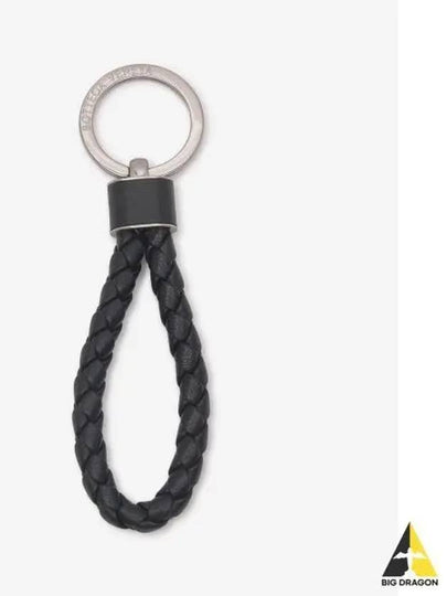 Intrecciato Leather Key Holder  Black - BOTTEGA VENETA - BALAAN 2