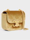 Mini Chain Claude Velvet Triomphe All-Over Cross Bag Gold - CELINE - BALAAN 5