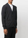 Men's Logo Wool V-Neck Cardigan Vintage Black - VIVIENNE WESTWOOD - BALAAN 4