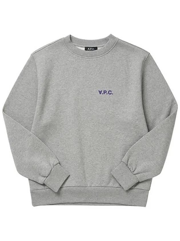 Evy Small Logo Crew Neck Sweatshirt Heather Light Grey - A.P.C. - BALAAN 4