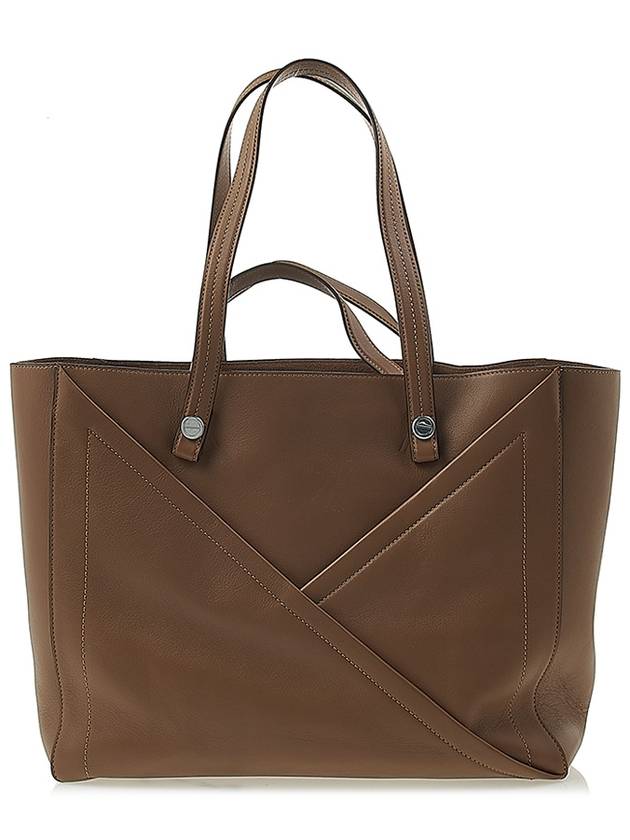 M Zipper Smooth Calf Leather Tote Bag Teak Matte - MULBERRY - BALAAN 4