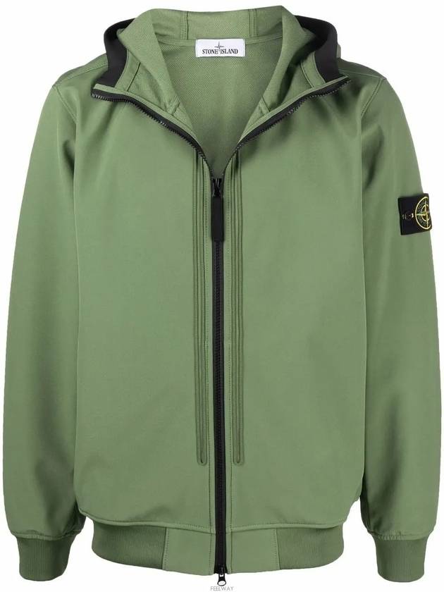 Wappen Patch Soft Shell Hooded Jacket Khaki - STONE ISLAND - BALAAN 2