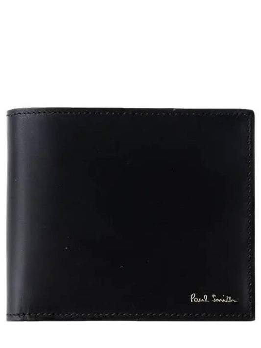 Logo Leather Half Wallet Black - PAUL SMITH - BALAAN 2