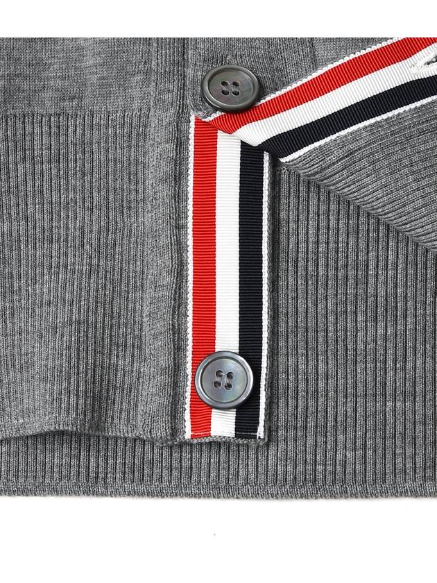 Men's Sustainable Classic Diagonal Wool Cardigan Pale Grey - THOM BROWNE - BALAAN 10