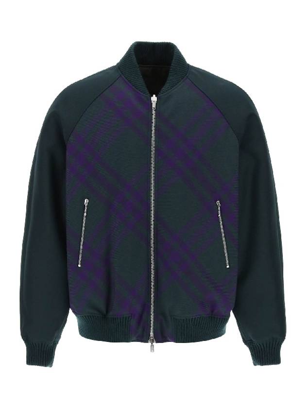 Reversible Check Bomber Jacket Green - BURBERRY - BALAAN 2