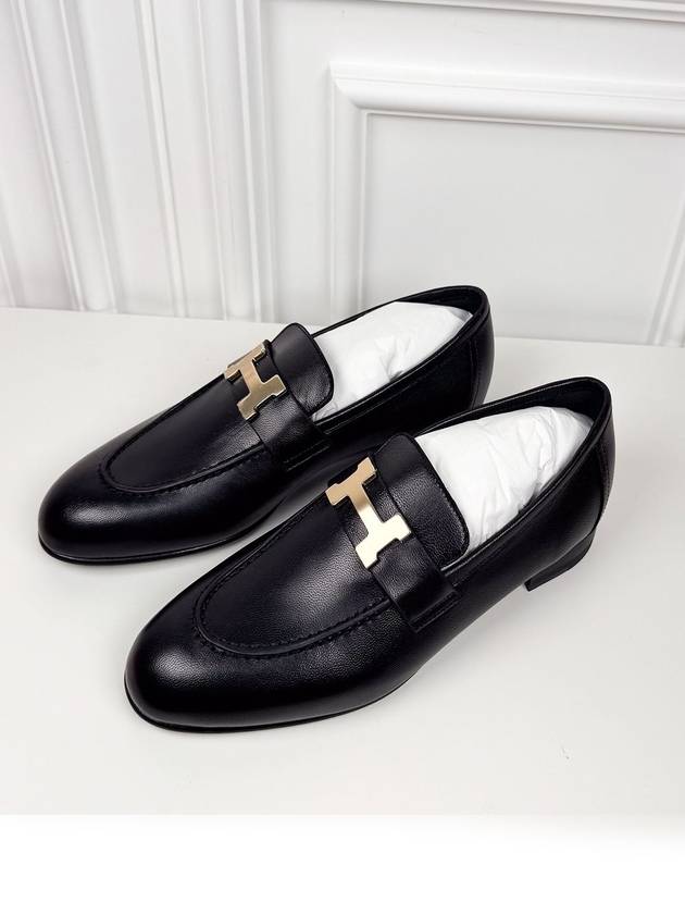 Paris Goatskin Loafers Permabrass Noir - HERMES - BALAAN 2