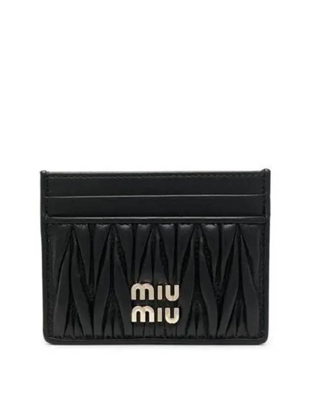 24SS 5MC076 Logo Matelasse Nappa Leather Card Wallet 1007941 - MIU MIU - BALAAN 1