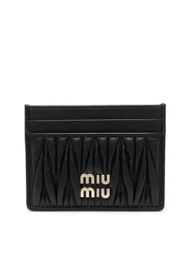 5MC076 Logo Matelasse Nappa Leather Card Wallet 270919 1007941 - MIU MIU - BALAAN 1