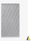 FF Jacquard Fleece Wool Scarf Grey - FENDI - BALAAN 2