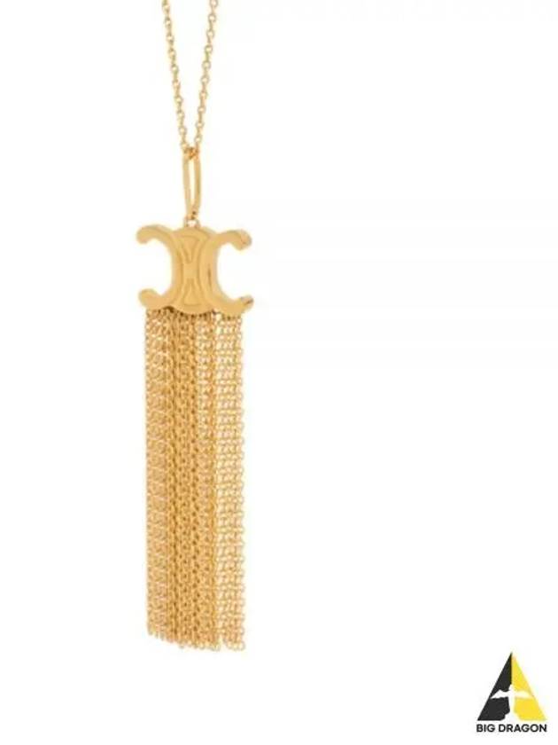 Triomphe Folk Fringe Long Necklace Gold - CELINE - BALAAN 2