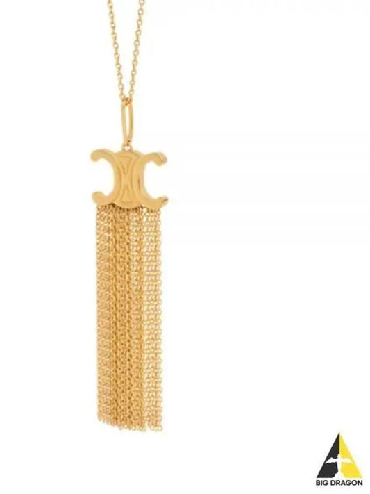 Triomphe Folk Fringe Long Necklace Gold - CELINE - BALAAN 2